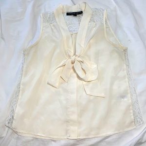 Cream topshop sleeveless blouse